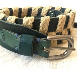 Anthropologie Linea Pelle Summer Grasses Belt Genuine Leather and Jute, Small.